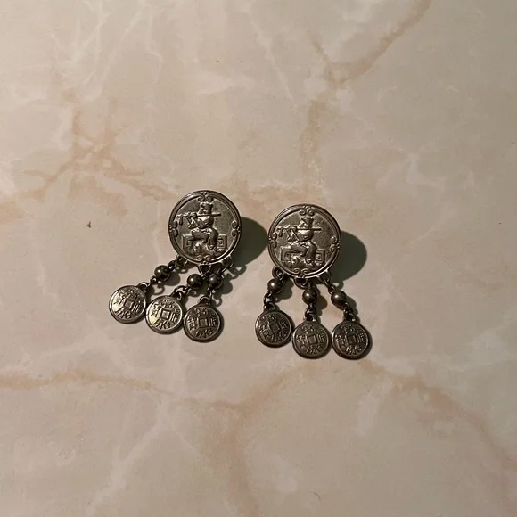 Vintage Tribal/Bohemian Chinese Silver Earrings - Picture 4 of 4